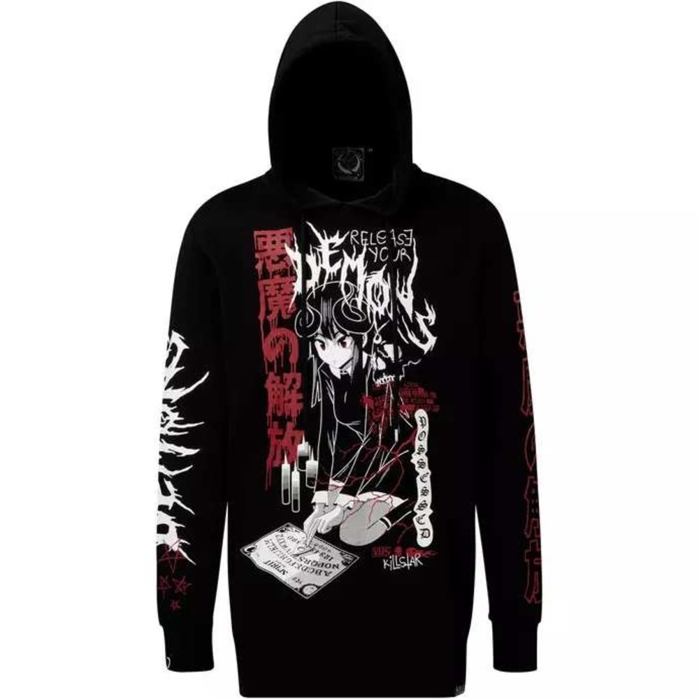 Killstar Release Me Hoodie Large Black Anime Occult Spirit Board Longline Goth